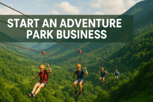 A group of tourists enjoying a zipline activity over a lush green valley in the mountainous terrain of Arunachal Pradesh, highlighting adventure tourism.